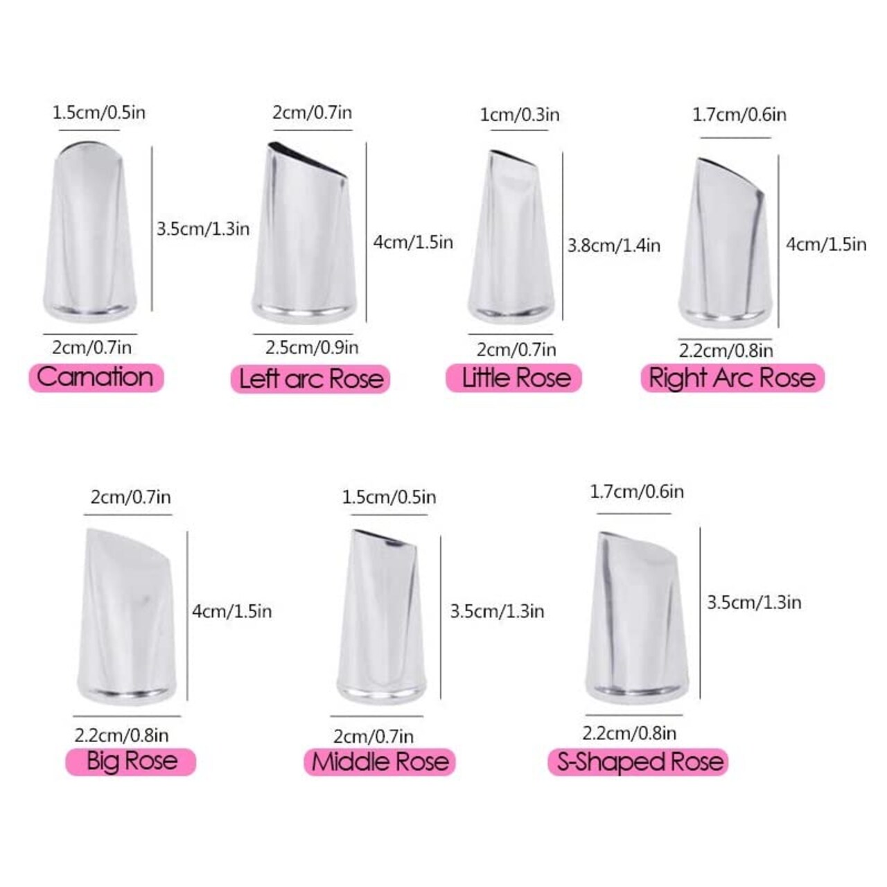 7 Pieces Cake Decorating Tips Set Cream Icing Piping Rose Nozzle Pastry Fondant Decorating Tools